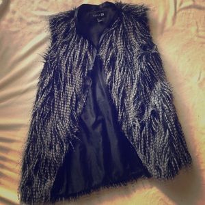 Long Fur Vest with Zipper